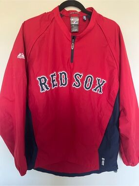 Majestic Red & Navy Boston 'Red Sox' Pullover Windbreaker